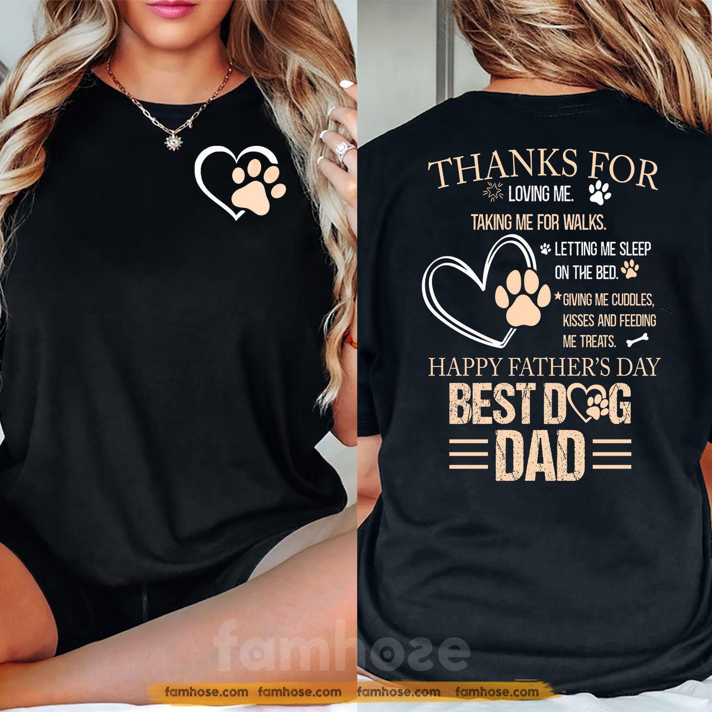 Personalized Dog Dad Two-sided T-shirt, Thanks For Loving Me Tees Father's Day Gift For Dog Lovers