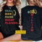 Personalized Rugby Dad Two-sided T-shirt, Real Man Raise Rugby Players Tees Father's Day Gift For Rugby Lovers