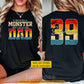Funny Personalized Volleyball Dad Two-sided T-shirt, I Created A Monster She Calls Me Dad Sport Tees Father's Day Gift For Volleyball Lovers