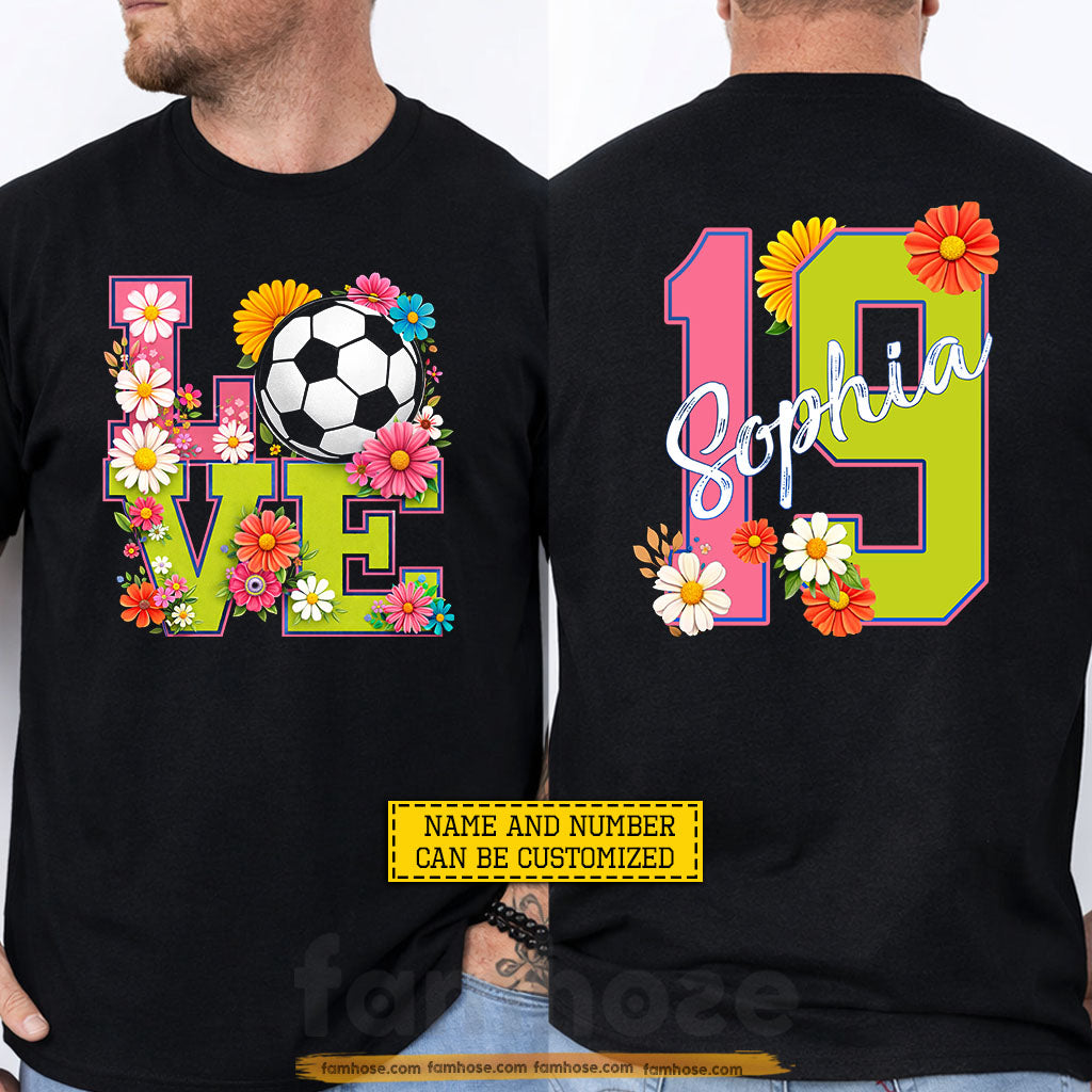 Personalized Soccer Two-sided T-shirt, Petals And Power Sport Tees Gift For Soccer Lovers