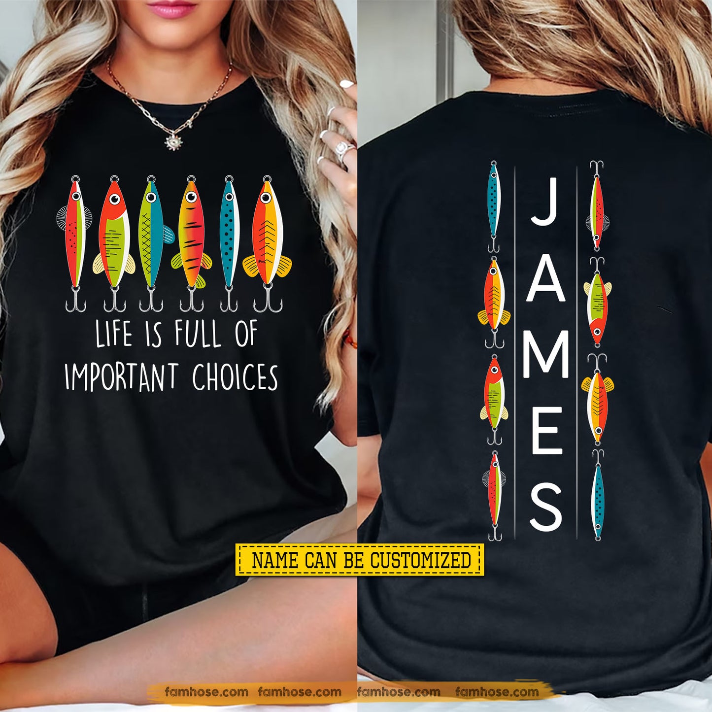 Funny Personalized Fishing Two-sided T-shirt, Life Is Full Of Important Choices Tees Gift For Fishing Lovers