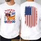 Funny Dachshund Dog July 4th USA 250 Anniversary Two-sided T-shirt, You Look Like The Hotdog Tees Independence Day Gift For Dachshund Lover