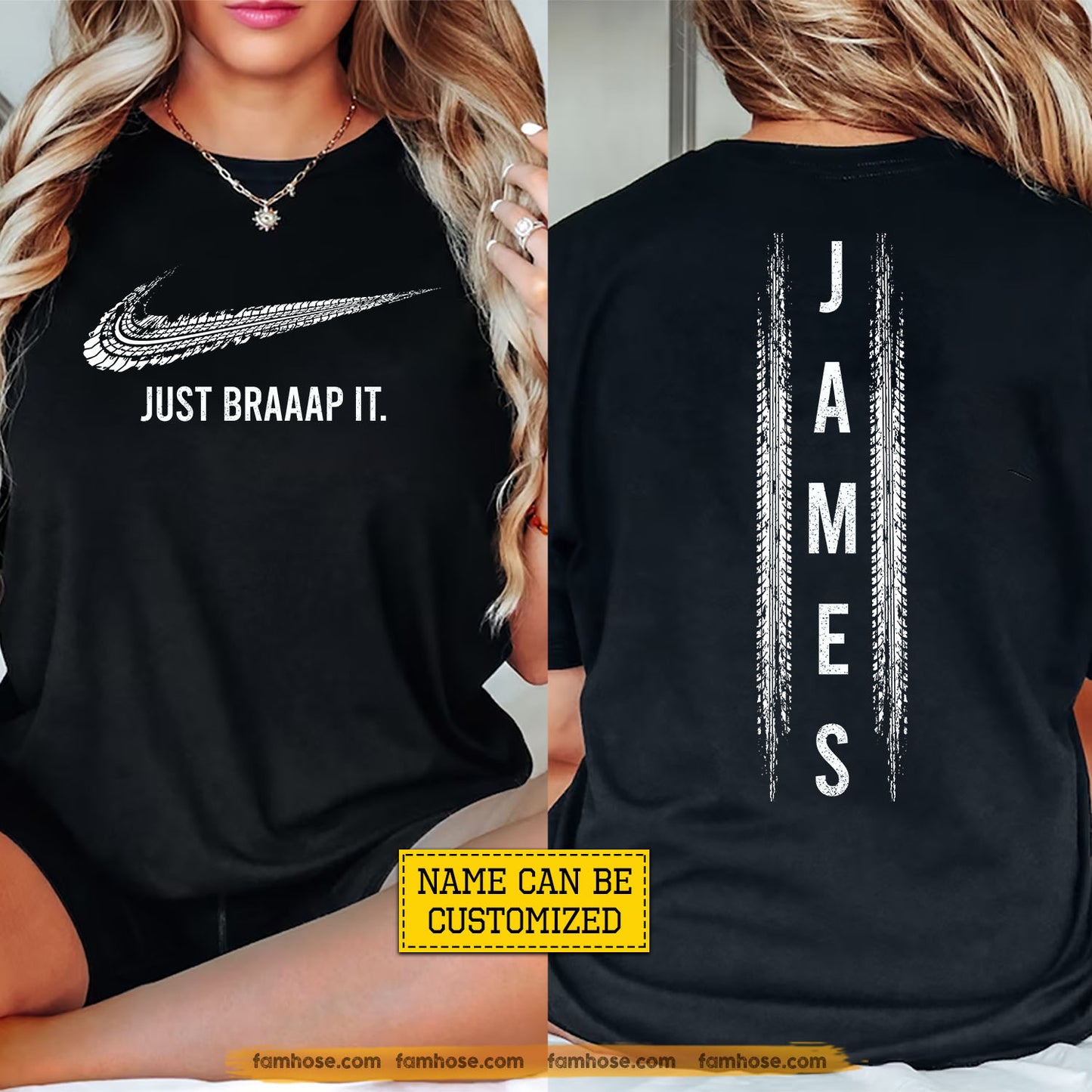 Personalized Dirt Bike Two-sided T-shirt, Just Braaap It Tees Gift For Motocross Lover