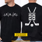 Personalized Hockey Two-sided T-shirt, Hockey Is My Heartbeat Sport Tees Gift For Hockey Lover