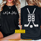 Personalized Hockey Two-sided T-shirt, Hockey Is My Heartbeat Sport Tees Gift For Hockey Lover