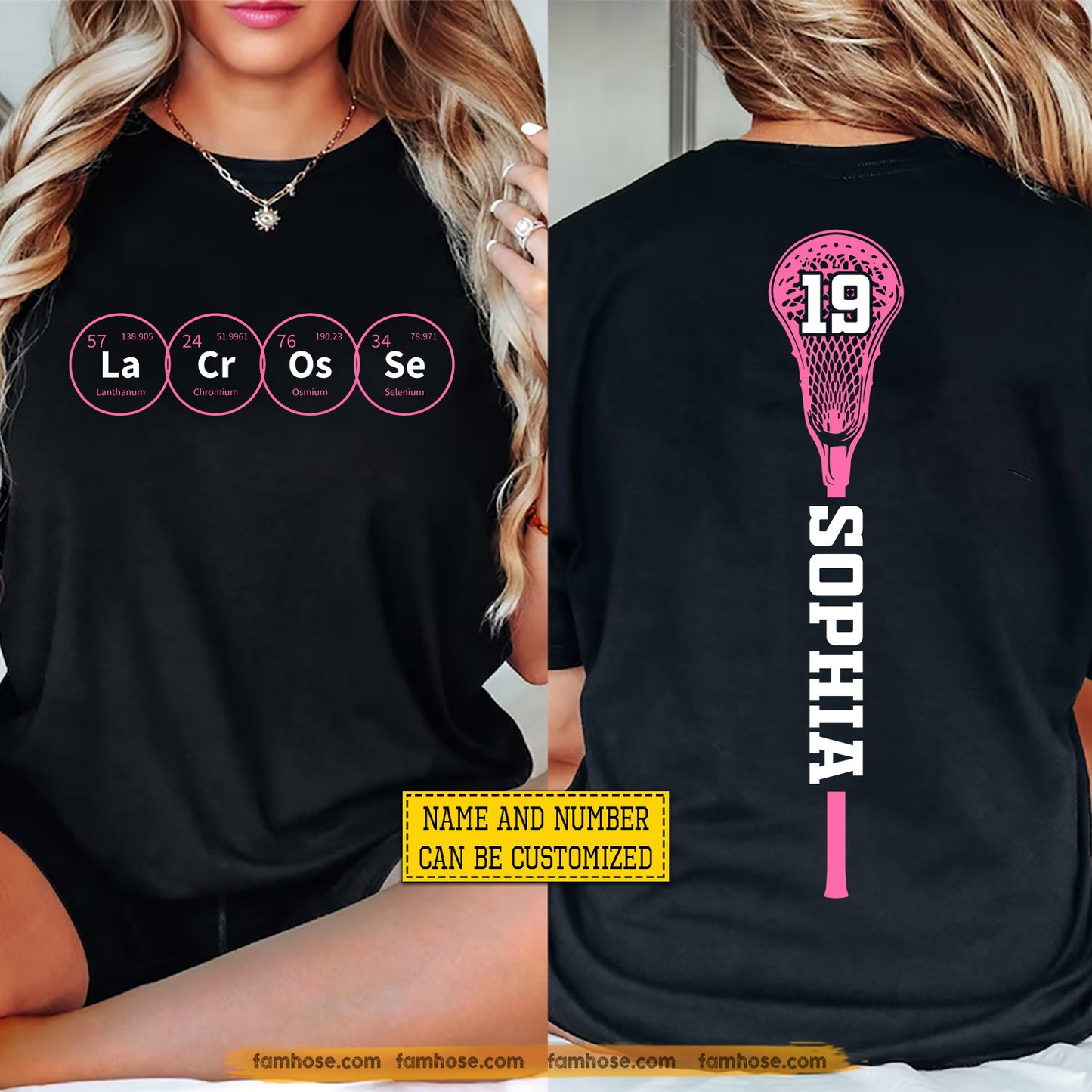 Personalized Lacrosse Girl Two-sided T-shirt, LaCrOsSe Chemistry Sport Tees Gift For Lacrosse Lover