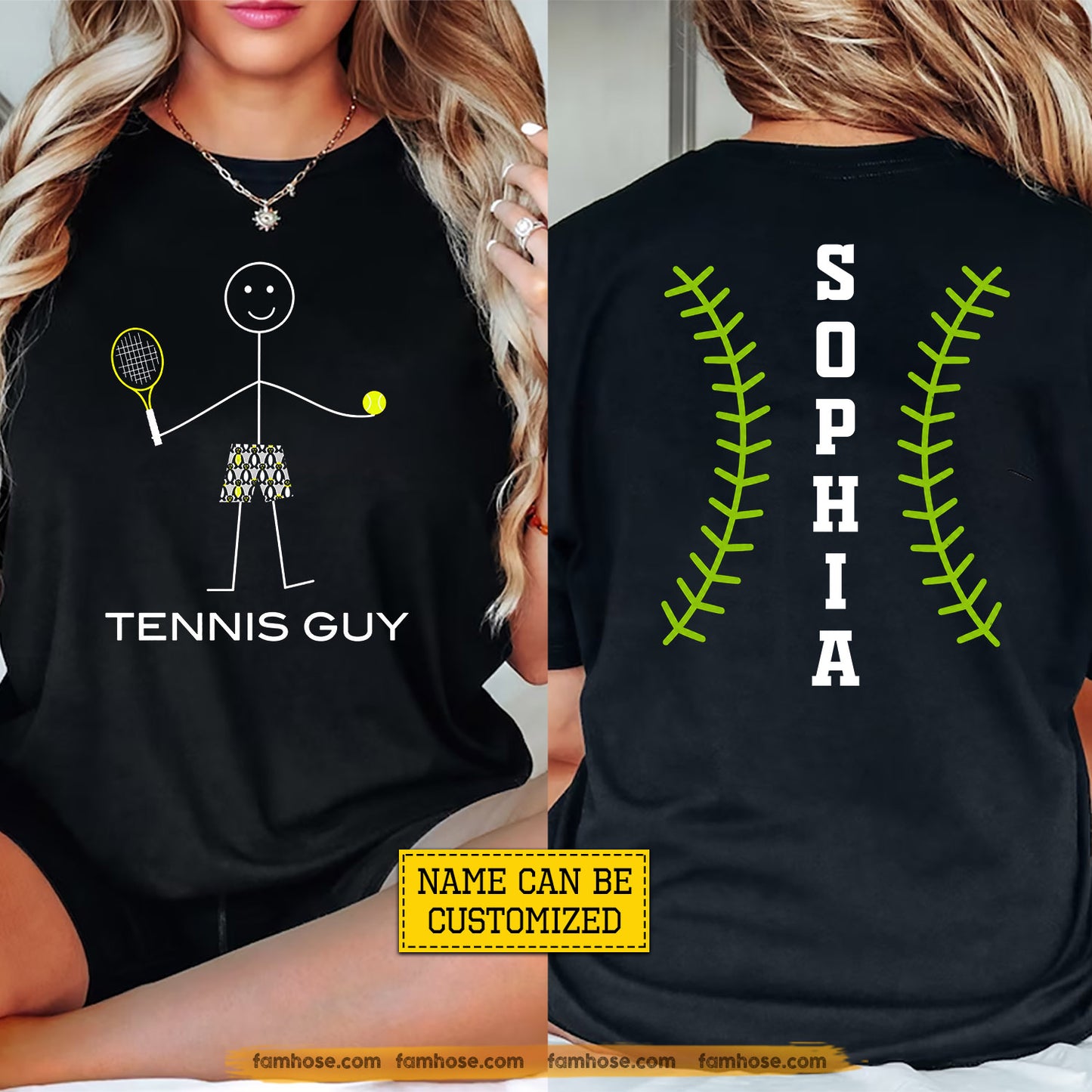 Personalized Tennis Two-sided T-shirt, Tennis Guy Sport Tees Gift For Tennis Lover