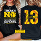 Personalized Softball Two-sided T-shirt, There's No Crying In Softball Sport Tees Gift For Softball Lover