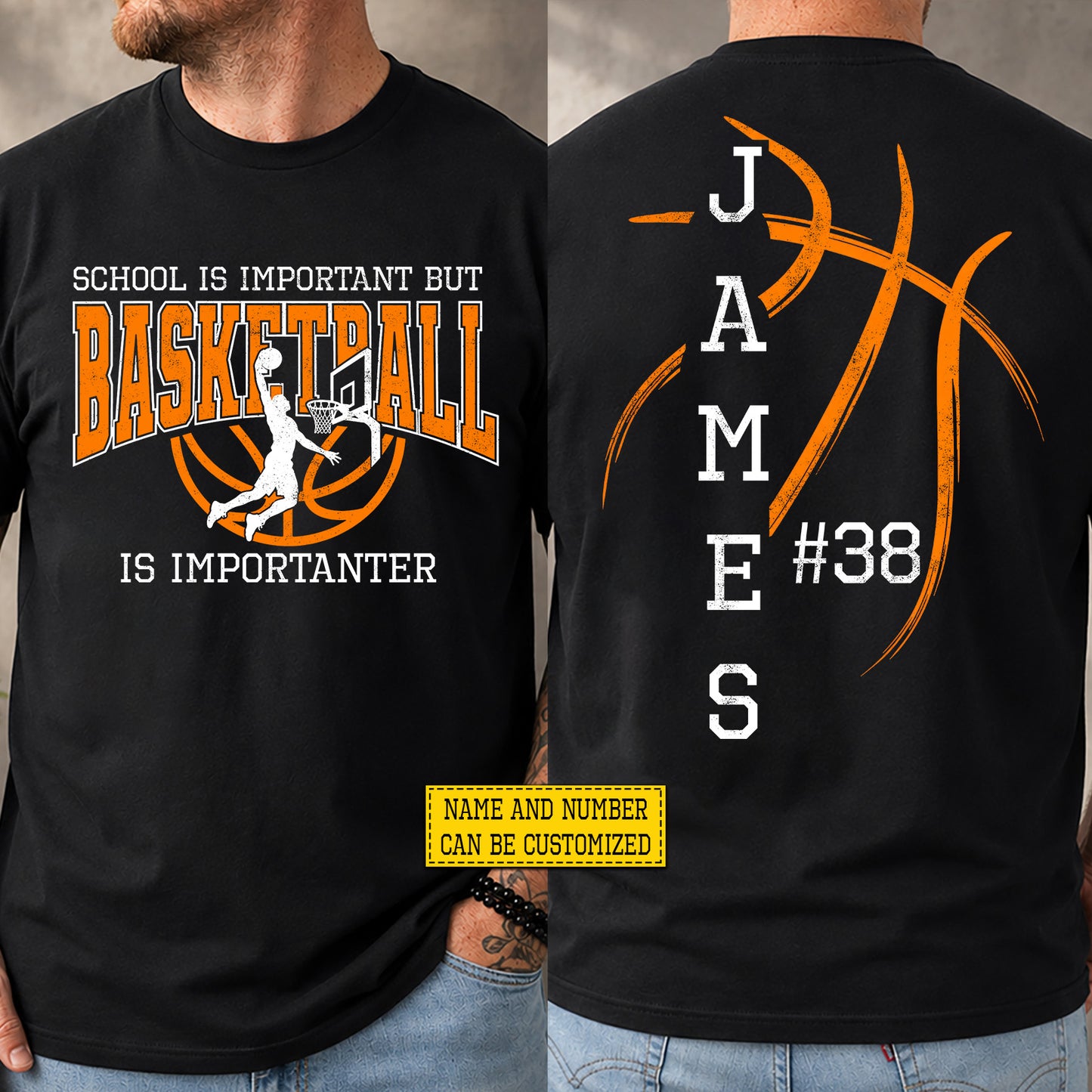Personalized Basketball First Day Of School Two-sided T-shirt, School Is Important Back To School Sport Tees, Student Gift For Basketball Lover