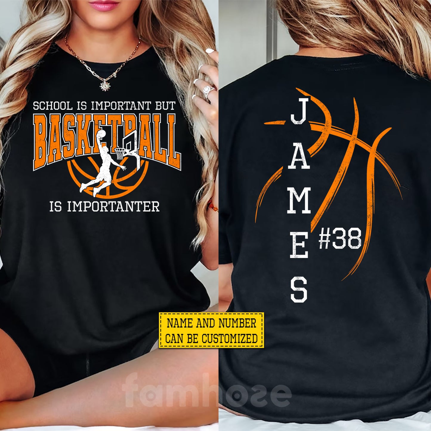 Personalized Basketball First Day Of School Two-sided T-shirt, School Is Important Back To School Sport Tees, Student Gift For Basketball Lover
