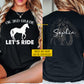 Personalized Horse Riding Back To School Kid Two-sided T-shirt, Let's Ride Preschool Tees Elementary School Student Gift For Horse Riding Lover