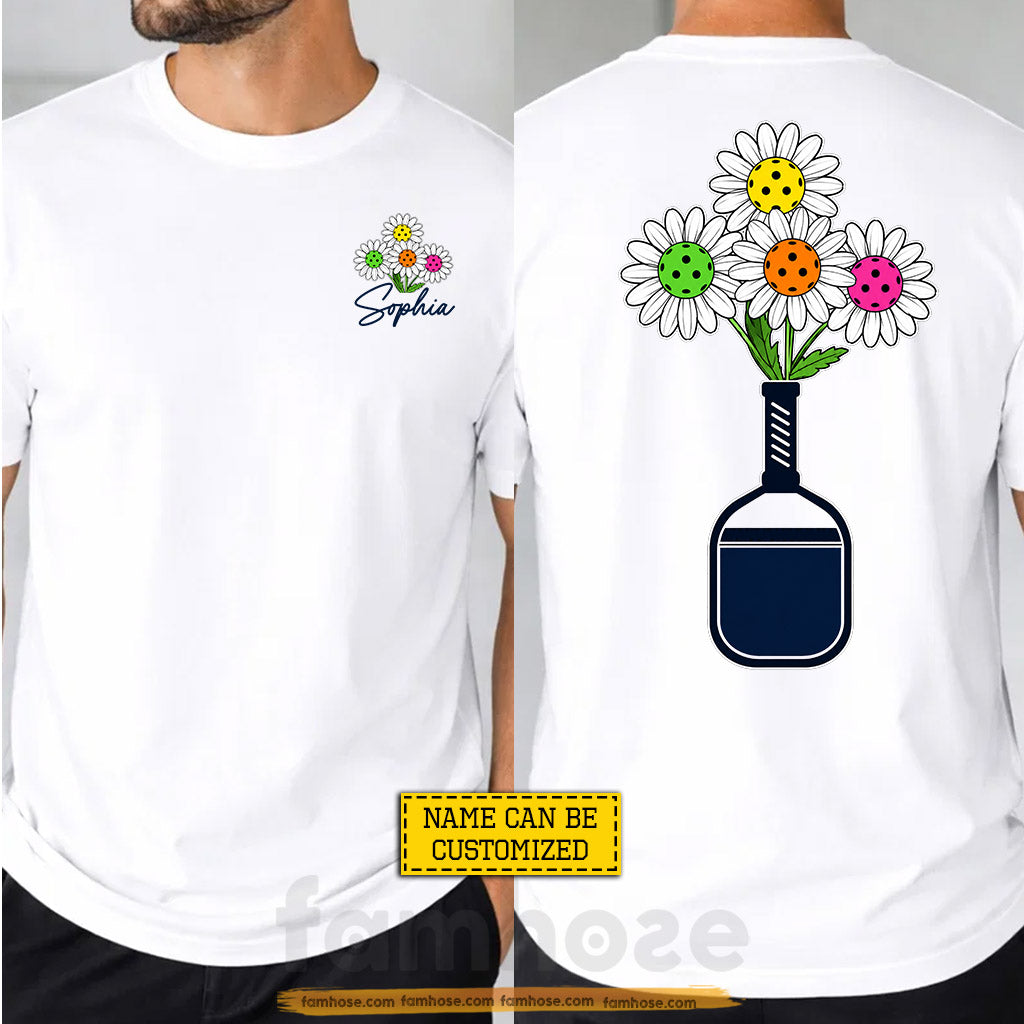 Personalized Pickleball Two-sided T-shirt, Bloom Where You Dink Sport Tees Gift For Pickleball Lover