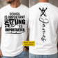 Personalized Skiing First Day Of School Two-sided T-shirt, School Is Important Back To School Sport Tees, Student Gift For Skiing Lover