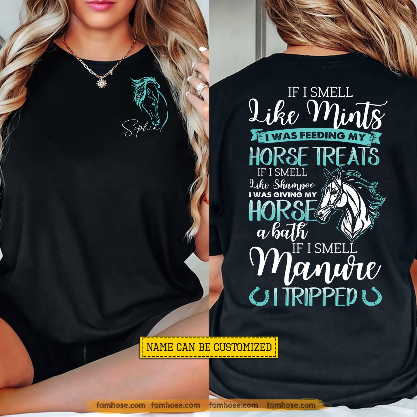 Personalized Horse Two-sided T-shirt, If I Smell Like Mints Tees Gift For Horse Lover