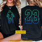 Personalized Soccer Man Two-sided T-shirt, Neon Glow Soccer Sport Tees Gift For Soccer Lovers