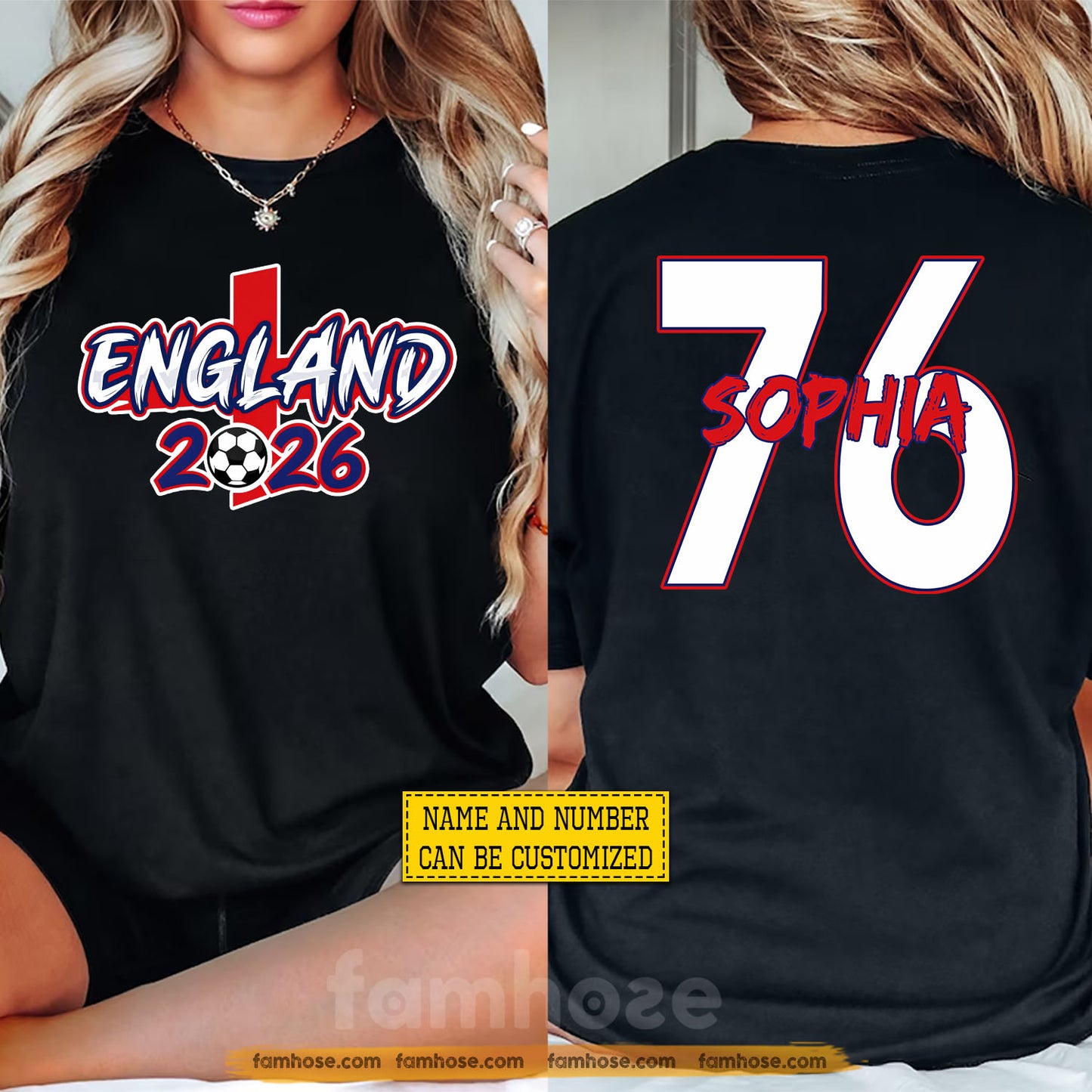 Personalized International Soccer Championship 2026 Two-sided T-shirt, Custom National Football Club Fan Tees Sport Gift
