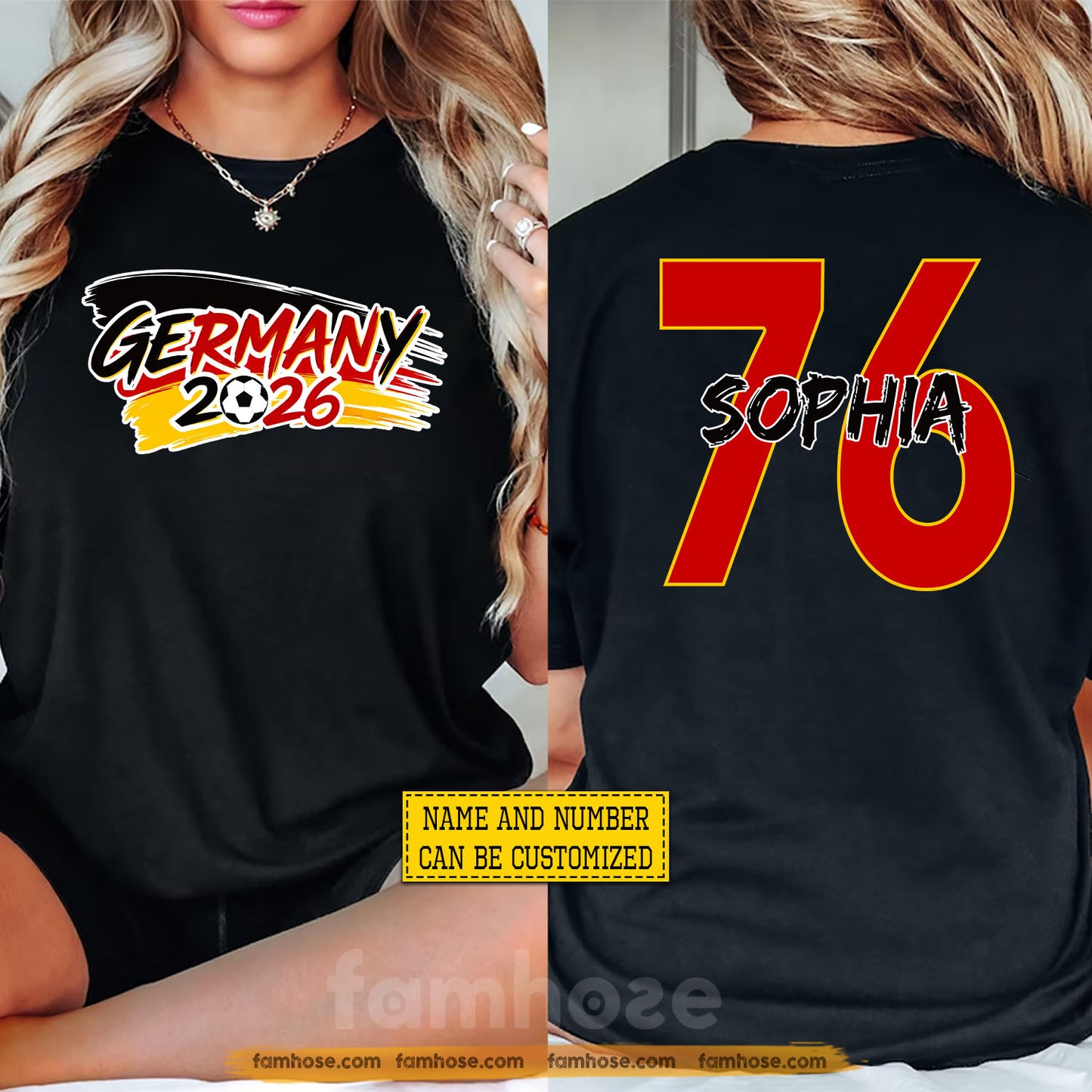 Personalized International Soccer Championship 2026 Two-sided T-shirt, Custom National Football Club Fan Tees Sport Gift