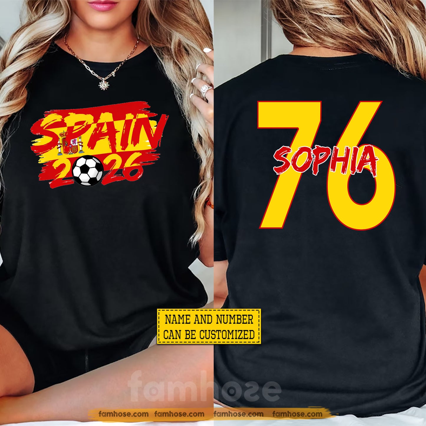 Personalized International Soccer Championship 2026 Two-sided T-shirt, Custom National Football Club Fan Tees Sport Gift