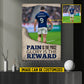Motivational Personalized Rugby Man Canvas Painting, Pain Is The Price Sport Wall Art Decor, Poster Gift For Rugby Lovers