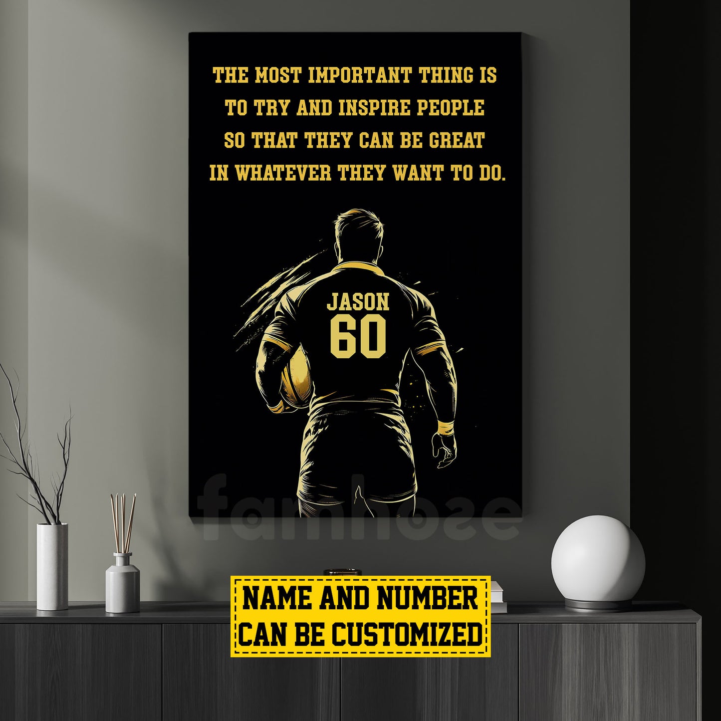 Personalized Motivational Rugby Boy Canvas Painting, They Can Be Great, Sports Wall Art Decor, Poster Gift For Rugby Lovers