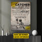 Personalized Motivational Softball Girl Canvas Painting, Catcher She's Expected To Provide Power With Her Bat, Sport Wall Art Decor, Poster Gift For Softball Lovers, Softball Players