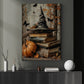 October Whispers And Witchcraft, Witches Canvas Painting, Spooky Season Wall Art Decor, Halloween Poster Gift For Witch Book Lovers