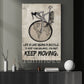 To Keep Your Balance You Must Keep Moving, Motivational Bicycle Wall Art Decor, Inspirational Canvas Painting, Poster Gift for Decoring Office, Living Room, or Workspace