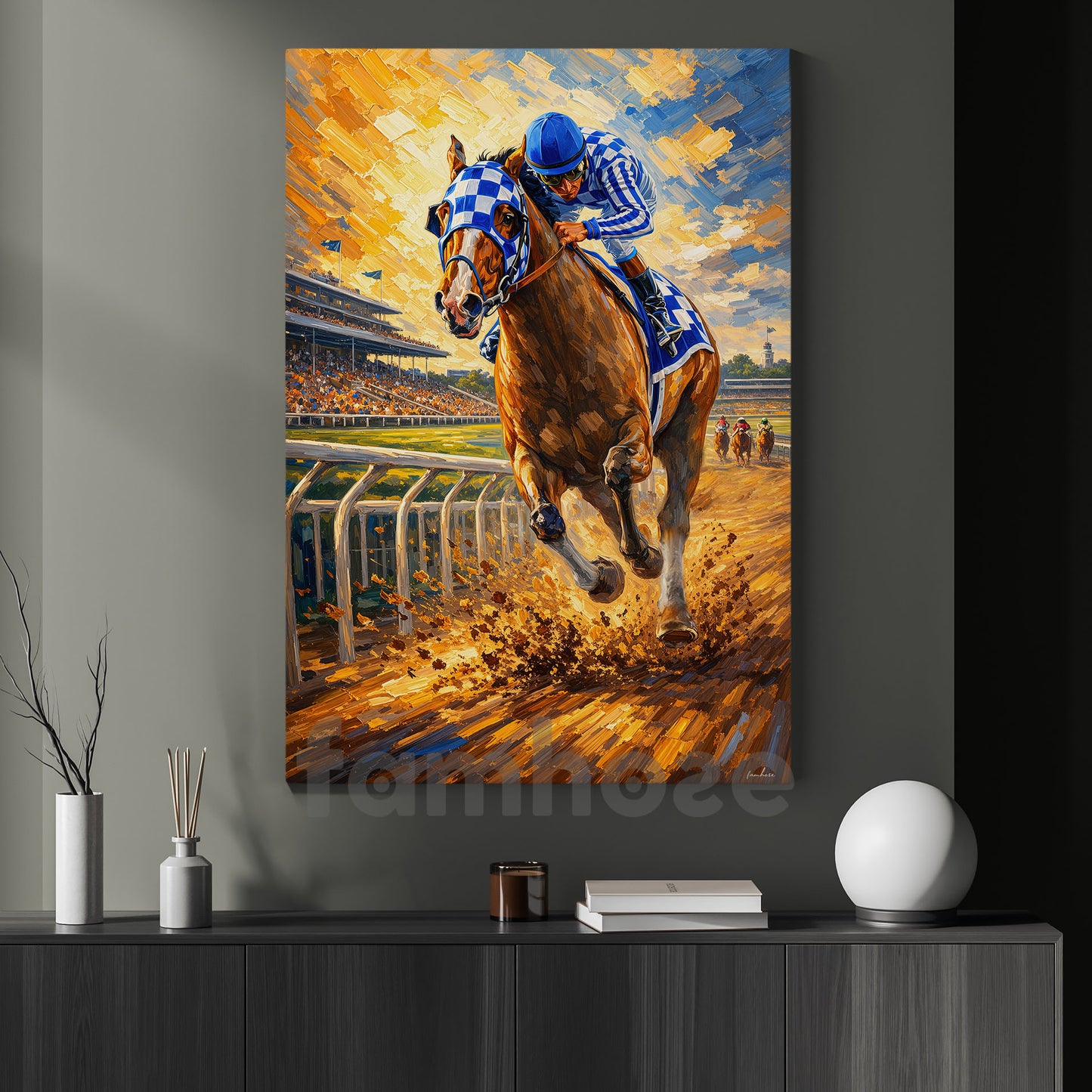 Secretariat Canvas Painting, 1973 Triple Crown Champion Wall Art Decor, Poster Gift For Horse Racing Lovers