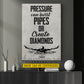 Motivational Personalized Swimming Can vas Painting, Pressure Can Burst Pipes Or Create Diamonds Sport Wall Art Decor, Poster Gift For Swimming Lovers