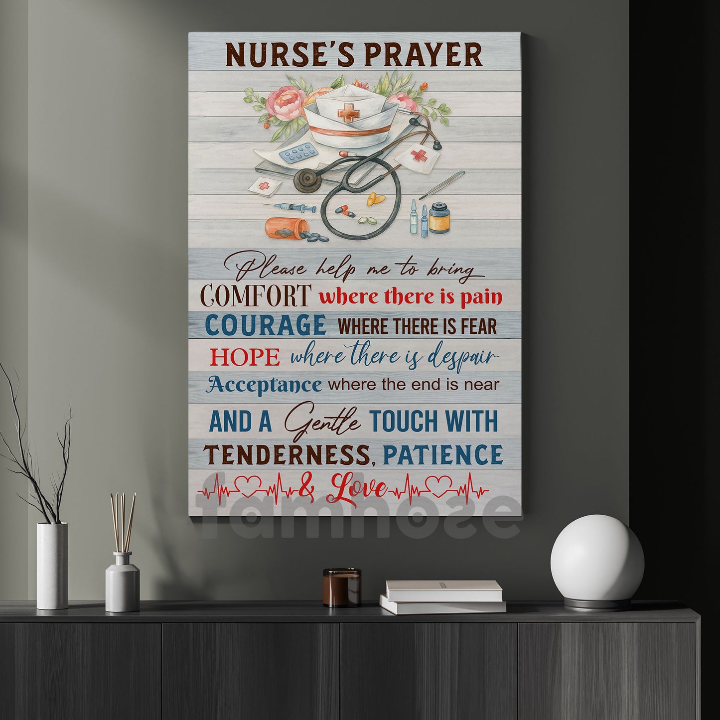 Nurse Canvas Painting, Nurse's Prayer Wall Art Decor, Poster Gift For Nurse Lover