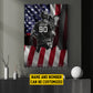 Personalized Lacrosse Boy Canvas Painting, Pose With USA Flag, Wall Art Decor, Poster Gift For Lacrosse Lovers, Lacrosse Players