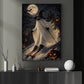 Halloween Skiing Ghost Canvas Painting, No Body, No Problem, Just Ski Wall Art Decor, Spooky Season Poster Gift For Skiing Lover