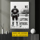 Personalized Hockey Man Canvas Painting, We Rise By Lifting Others Sport Wall Art Decor, Poster Gift For Hockey Lover