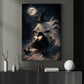 Halloween Snowmobile Ghost Canvas Painting, Midnight Ride Through the Haunted Snow Wall Art Decor, Spooky Season Poster Gift For Snowmobiling Lover