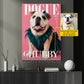 Funny Personalized Fashion Dog Canvas Painting, Dogue Wall Art Decor, Poster Gift For Dog Lover