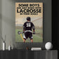 Personalized Lacrosse Boy Canvas Painting, Some Boys Are Just Born With Lacrosse In Their Souls Sports Wall Art Decor, Poster Gift For Lacrosse Lovers