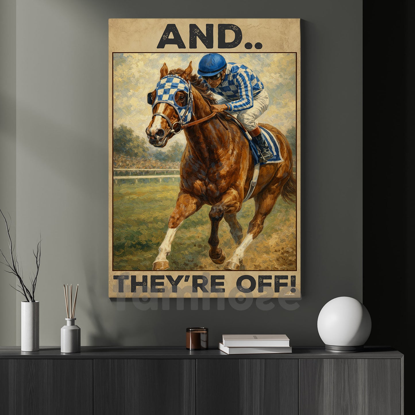 Secretariat Canvas Painting, 1973 Triple Crown Champion And They're Off Kentucky Derby Wall Art Decor, Poster Gift For Horse Racing Lovers