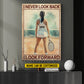 Personalized Tennis Woman Canvas Painting, I Never Look Back I Look Forward Sport Wall Art Decor, Poster Gift For Tennis Lovers