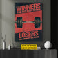 Personalized Gym Canvas Painting, Sports Quotes Wall Art Decor, Winners Fail But Keep Trying Poster Gift For Gym Lovers