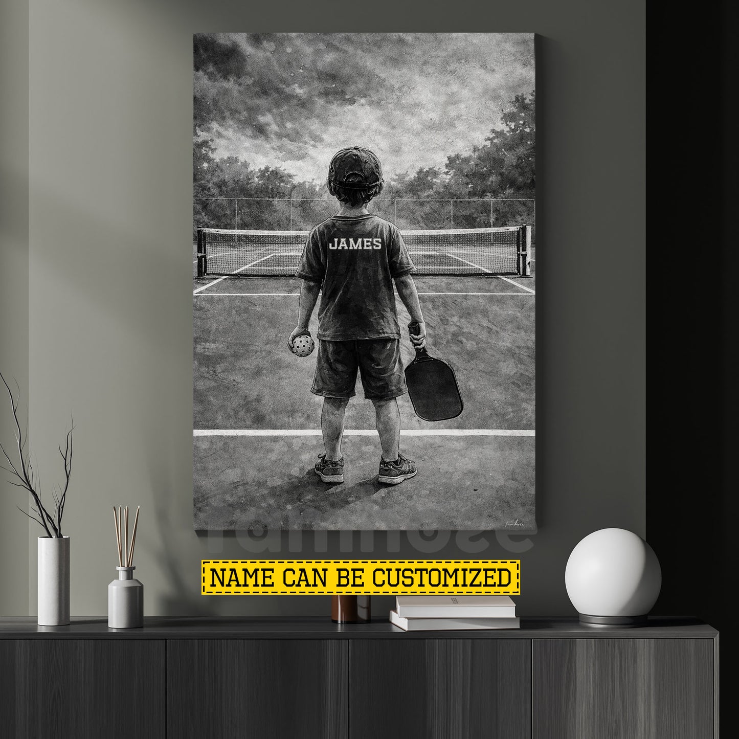 Personalized Pickleball Boy Kid Canvas Painting, Every Champion Starts Here Sport Wall Art Decor, Poster Gift For Pickleball Lover