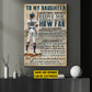 Personalized Motivational Softball Canvas Painting, To My Daughter Be Grateful Honest Humble, Sports Quotes Wall Art Decor, Poster Gift For Softball Lovers, Gift For Daughter From Dad,Mom