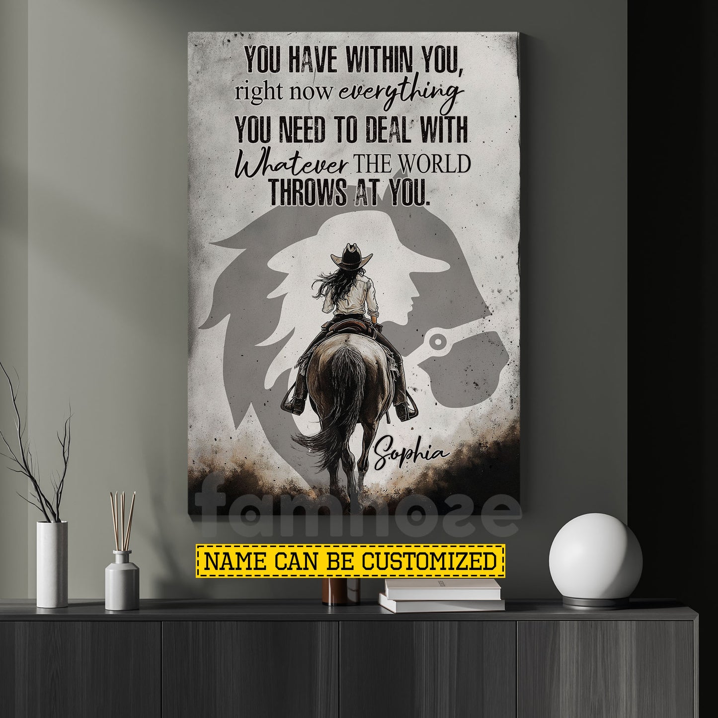 Personalized Horse Riding Girl Canvas Painting, You Have Within You Wall Art Decor, Poster Gift For Horse Girl
