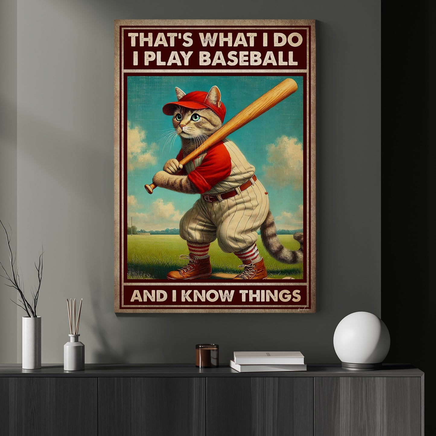 Baseball Canvas Painting, That's What I Do Sport Wall Art Decor, Poster Gift For Baseball Lovers