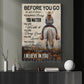 Motivational Cowgirl Canvas Painting, Before You Go Be Sure To Know Wall Art Decor, Poster Gift For Cowgirls