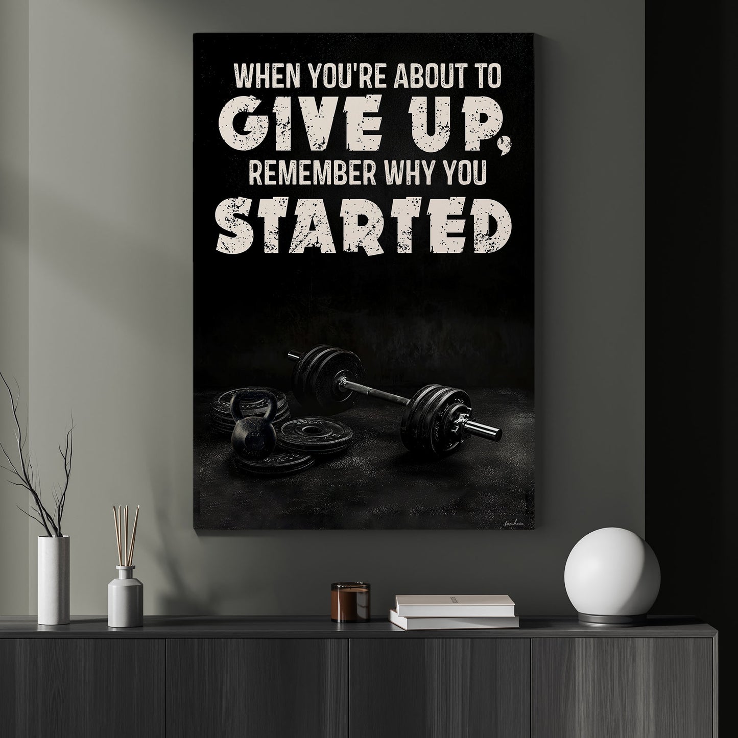 Gym Canvas Painting, When You're About To Give Up Remember, Motivational Fitness Quotes Wall Art, Ideal Poster Gift For Sports Enthusiasts