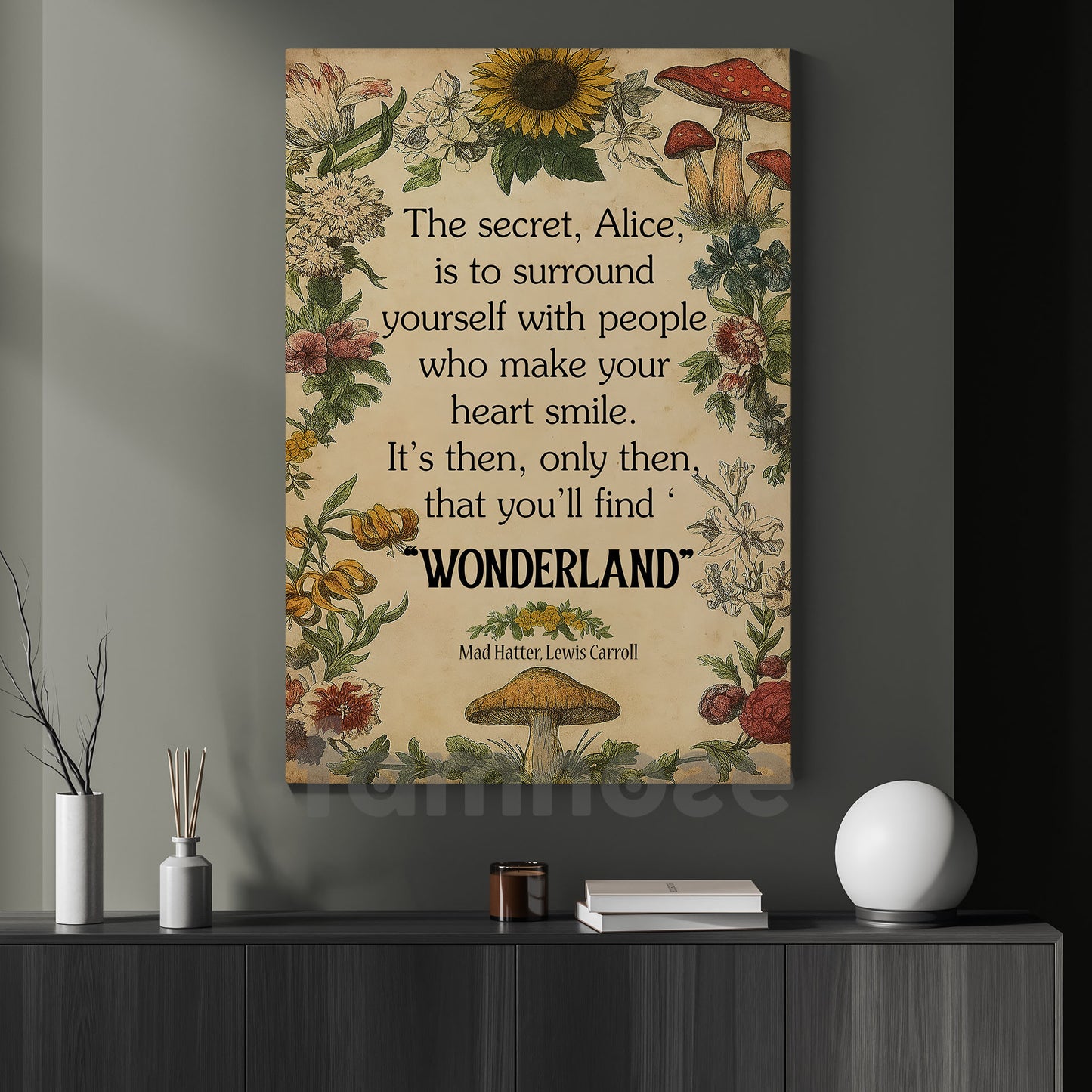 Christmas Quote Canvas Painting, You'll Find Wonderland Wall Art Decor Xmas Poster Gift To Decor House Or Office