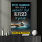 Motivational Personalized Swimming Man Canvas Painting, Every Champion Was Once A Contender Sport Wall Art Decor, Poster Gift For Swimming Lovers