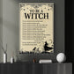 Halloween Witch Canvas Painting, To Be A Witch Wall Art Decor, Spooky Season Poster Gift For Witch Lovers