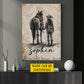 Personalized Horse And Cowgirl Kid Canvas Painting, Western Ranch Life Wall Art Decor, Poster Gift For Cowgirl
