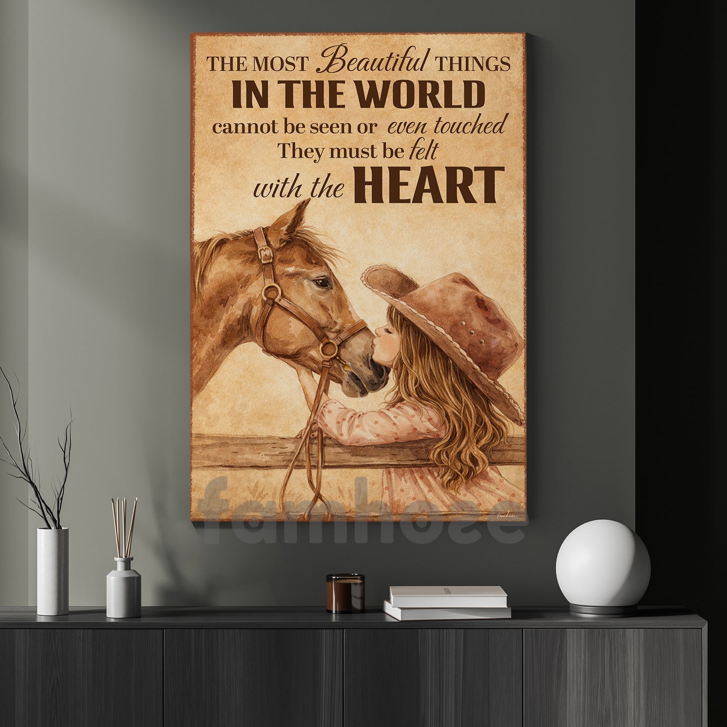 Horse Riding Girl Canvas Painting, The Most Beautiful Things In The World Wall Art Decor, Poster Gift For Horse Girl
